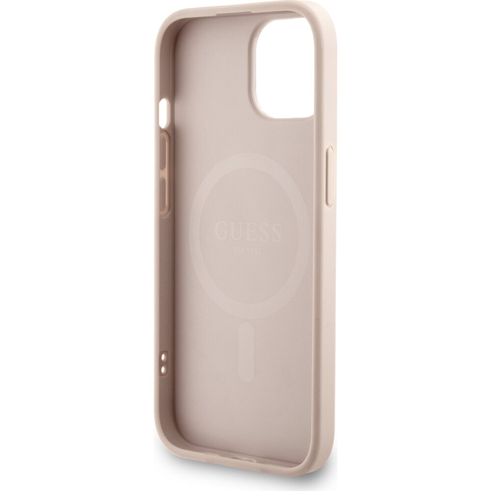 Guess-PU-Leather-4G-Colored-Ring-Strap-MagSafe-kryt-iPhone-14-ruzovy