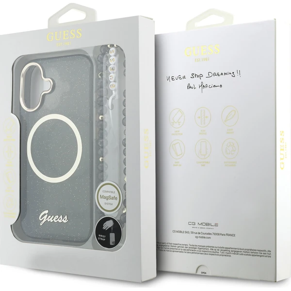 Guess-IML-Glitter-Script-Strap-MagSafe-kryt-iPhone-17-cerny