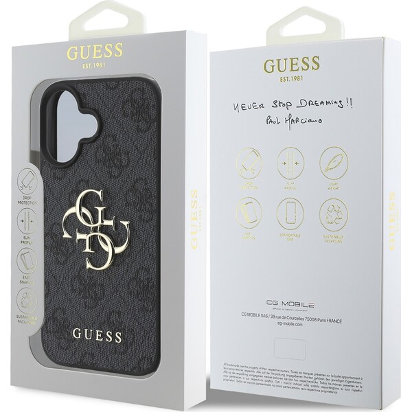 Guess-PU-4G-Metal-Logo-kryt-pro-iPhone-16-sedy