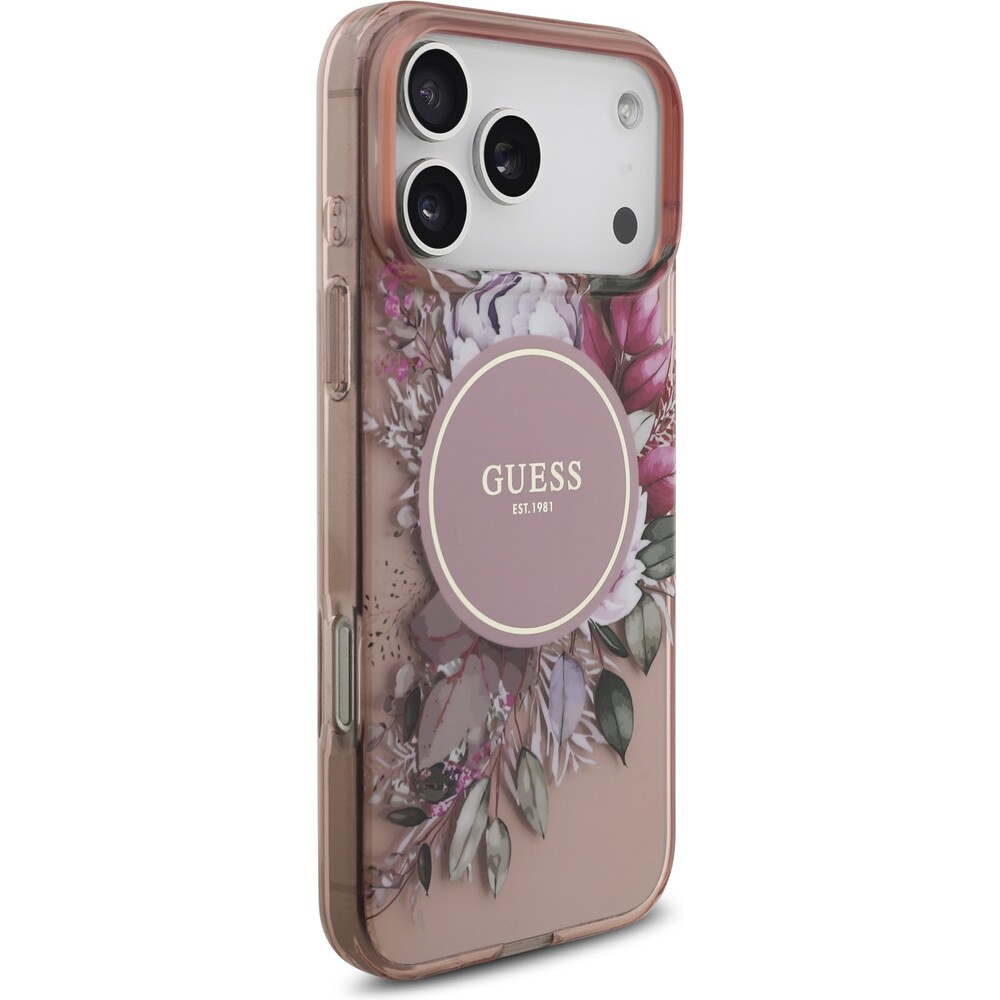 Guess-IML-Flowers-Strap-MagSafe-kryt-iPhone-17-Pro-Max-ruzovy