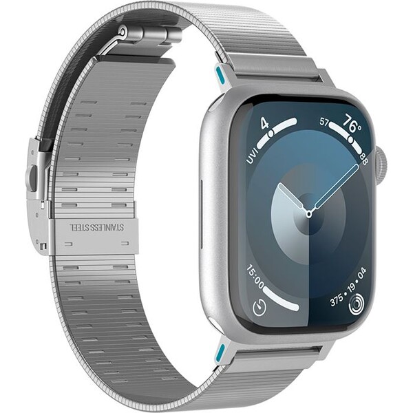 Spigen-Sleek-Link-reminek-Apple-Watch-49-46-45-44-42mm-stribrny