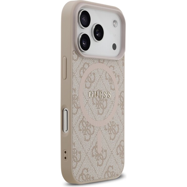 Guess-PU-Leather-4G-Colored-Ring-MagSafe-Zadni-Kryt-pro-iPhone-17-Pro-ruzovy