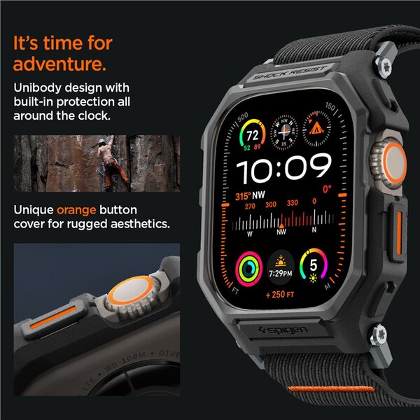 Spigen-Lite-Fit-Pro-reminek-Apple-Watch-Ultra-3-2-1-49mm-matne-cerny
