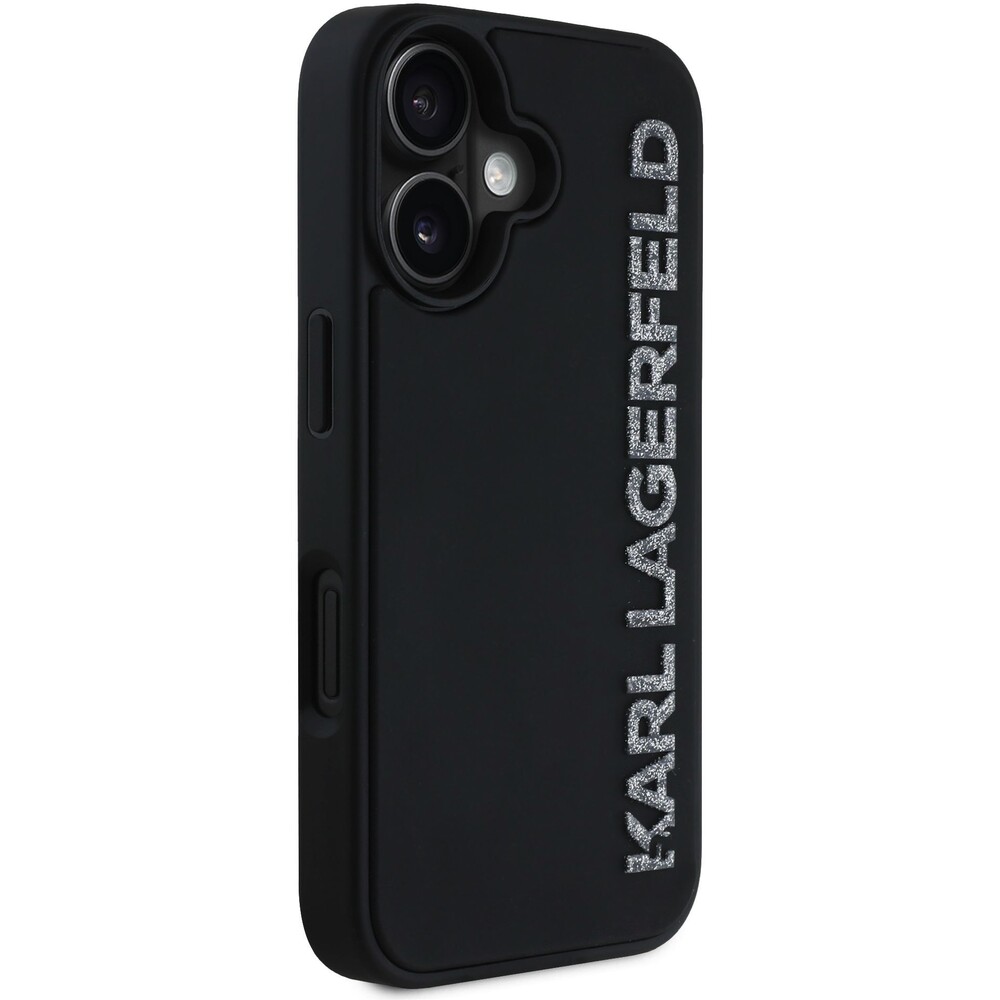 Karl-Lagerfeld-3D-Rubber-Glitter-Logo-kryt-iPhone-16-cerny