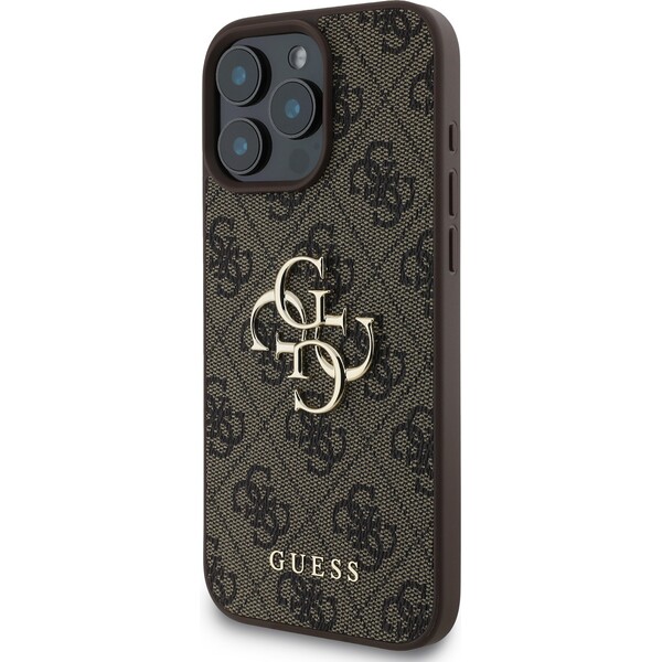 Guess-PU-4G-Metal-Logo-kryt-pro-iPhone-16-Pro-hnedy
