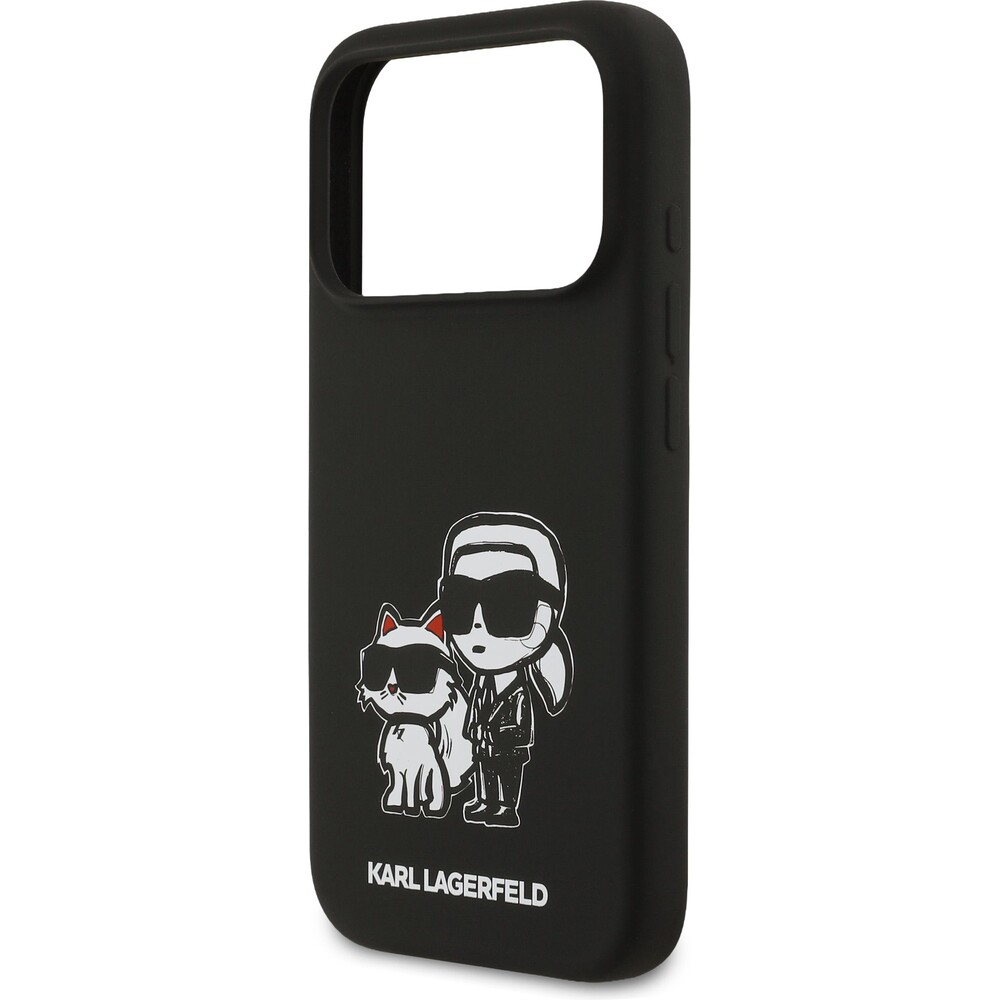 Karl-Lagerfeld-Liquid-Silicone-K-CH-Sketch-MagSafe-kryt-iPhone-17-Pro-cerny