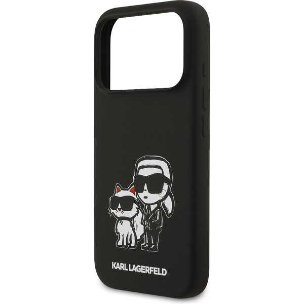 Karl-Lagerfeld-Liquid-Silicone-K-CH-Sketch-MagSafe-kryt-iPhone-17-Pro-cerny