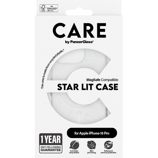 PanzerGlass-CARE-kryt-Apple-iPhone-16-Pro-MagSafe-Star-Lit-trpytivy-bily