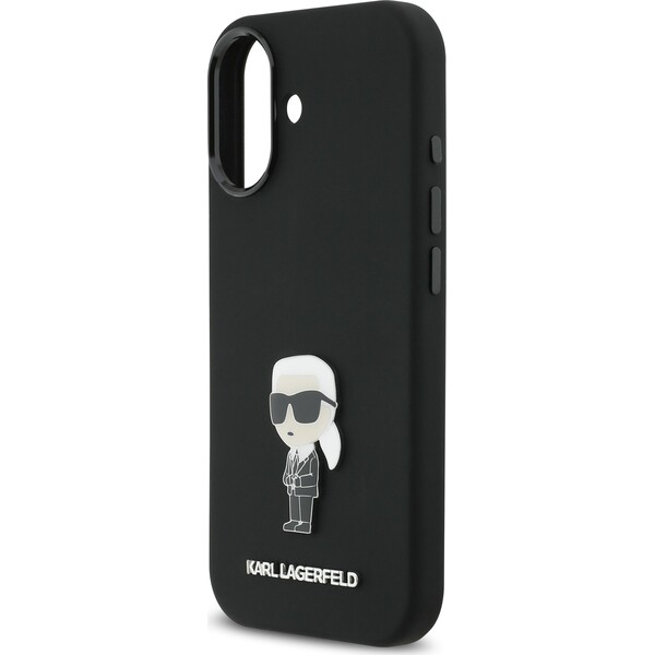 Karl-Lagerfeld-Liquid-Silicone-Metal-Ikonik-kryt-iPhone-17-cerny