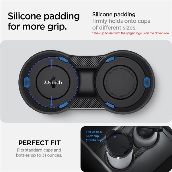 Spigen-Center-Console-Cup-Holder-Insert-Relaxed-Grip-vlozky-do-drzaku-napoju-Tesla-Model-Y-3