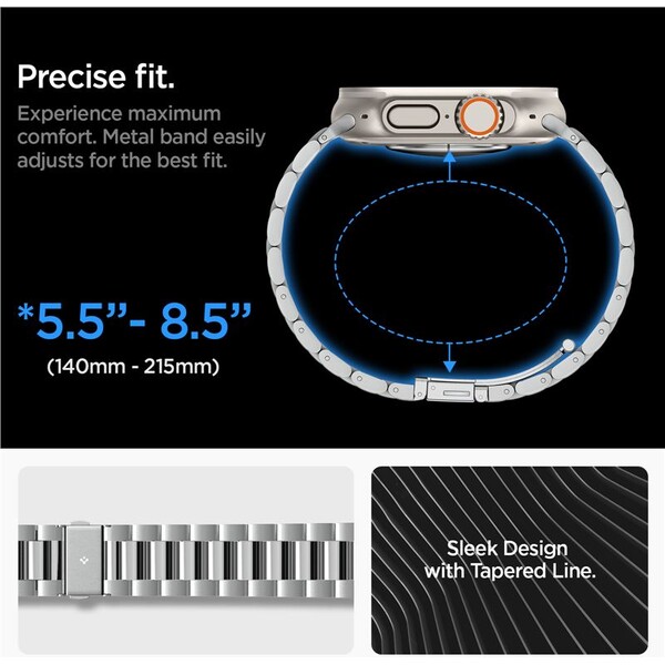 Spigen-Modern-Fit-316L-reminek-Apple-Watch-49-45-44-42mm-stribrny
