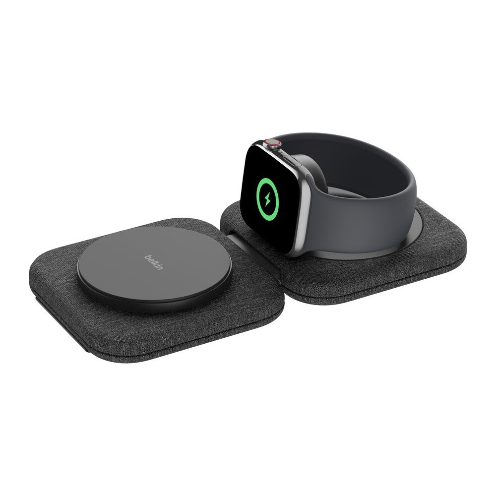 Belkin-BOOST-CHARGE-PRO-Qi2-15W-2v1-Bezdratova-MagSafe-cestovni-podlozka-pro-iPhone-Apple-Watch-Air