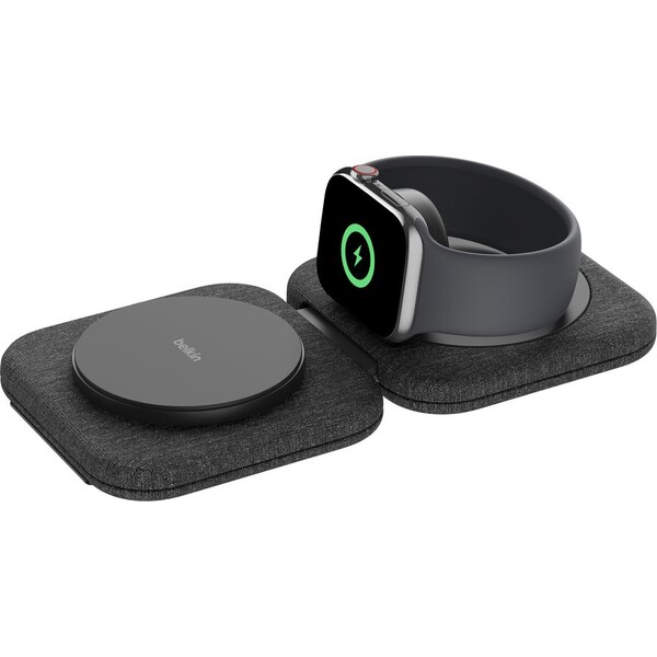Belkin-BOOST-CHARGE-PRO-Qi2-15W-2v1-Bezdratova-MagSafe-cestovni-podlozka-pro-iPhone-Apple-Watch-Air