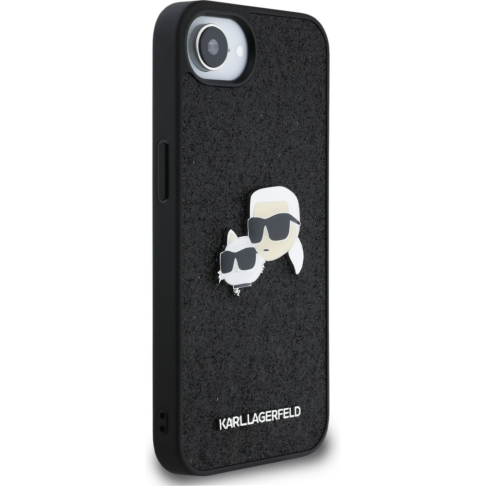 Karl-Lagerfeld-Fixed-Glitter-Metal-K-CH-kryt-iPhone-17e-16e-cerny