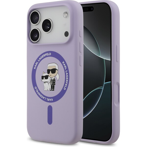 Karl-Lagerfeld-Liquid-Silicone-Karl-and-Choupette-MagSafe-kryt-iPhone-17-Pro-fialovy