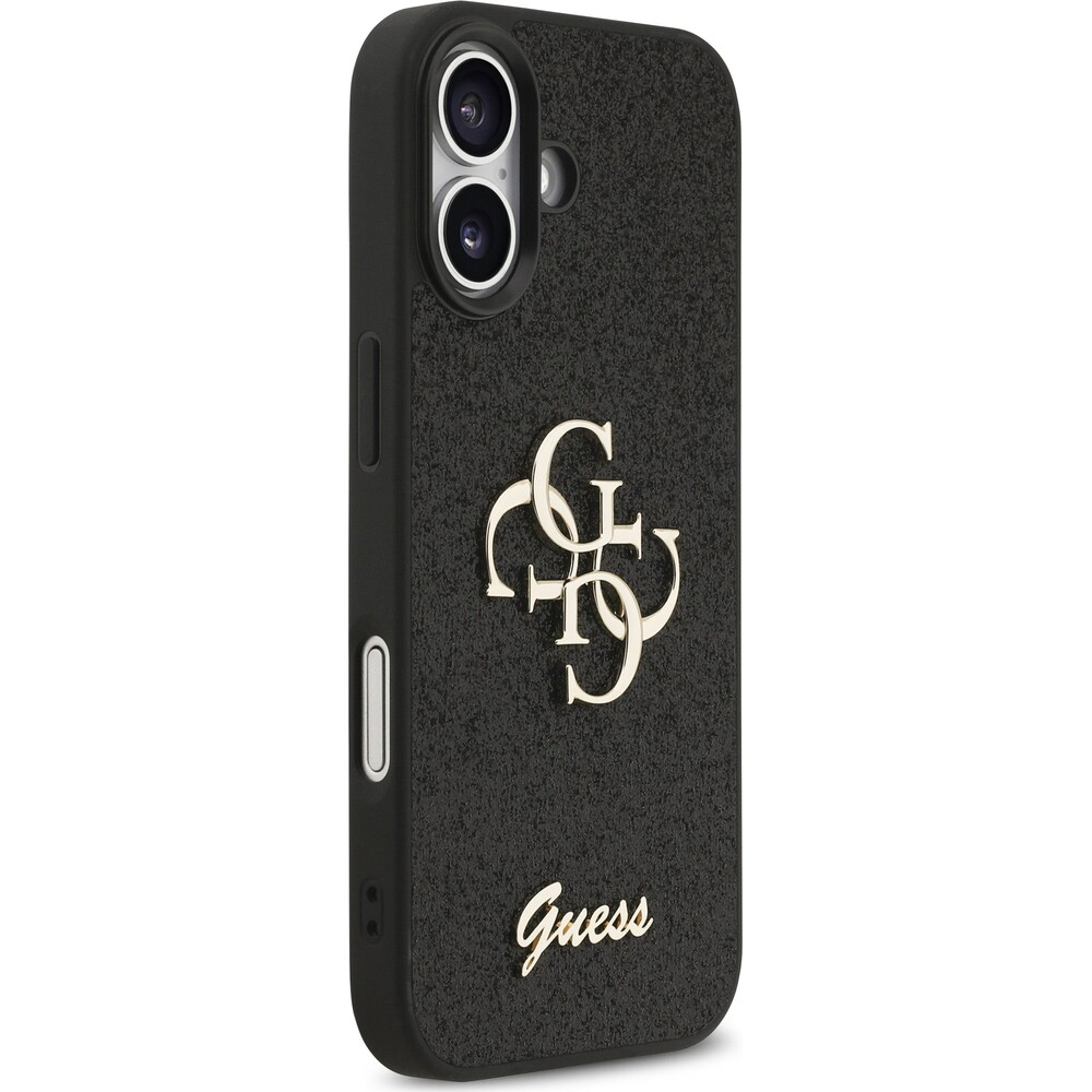Guess-PU-Fixed-Glitter-4G-Metal-Logo-kryt-iPhone-17-cerny