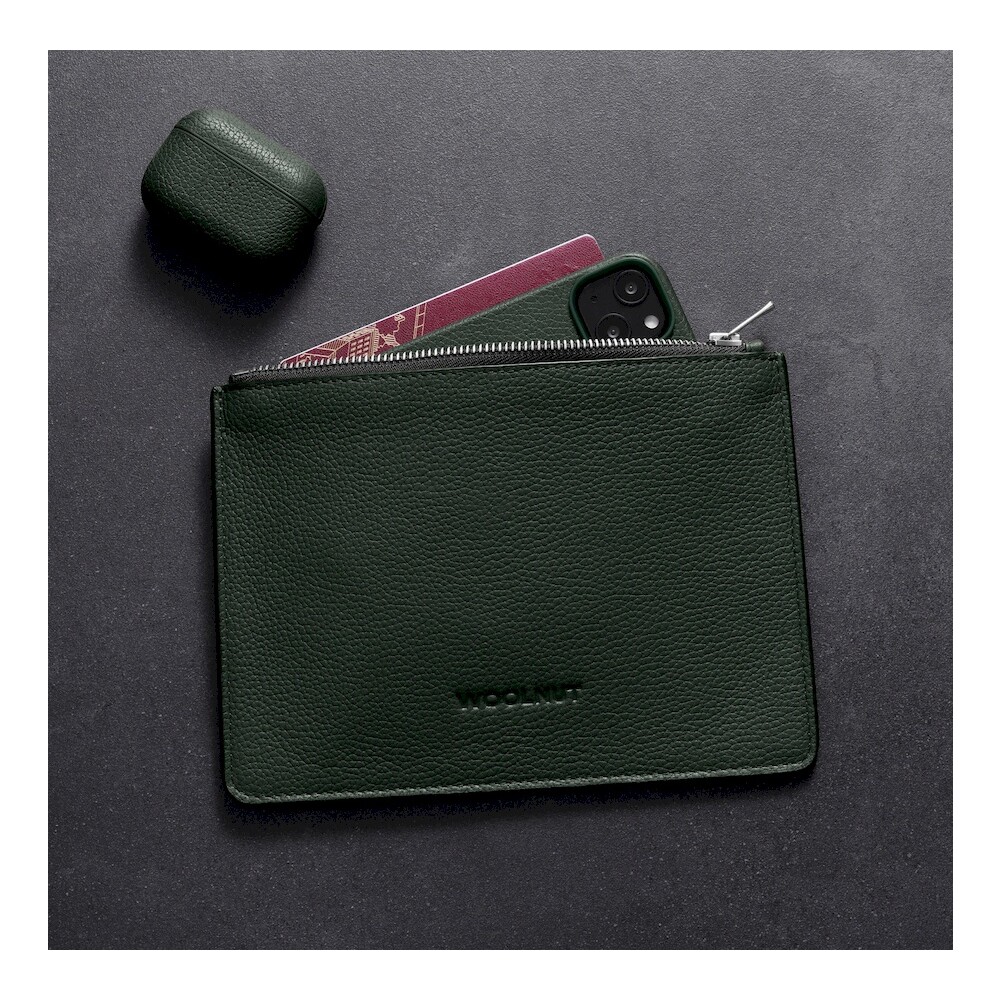 Woolnut-Leather-Pouch-Flat-kozene-pouzdro-tmave-zelene