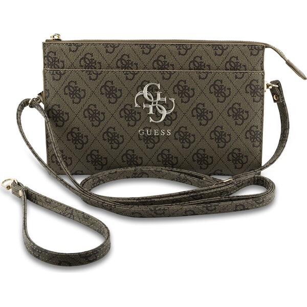 Guess-PU-4G-Metal-Logo-kabelka-na-telefon-hneda