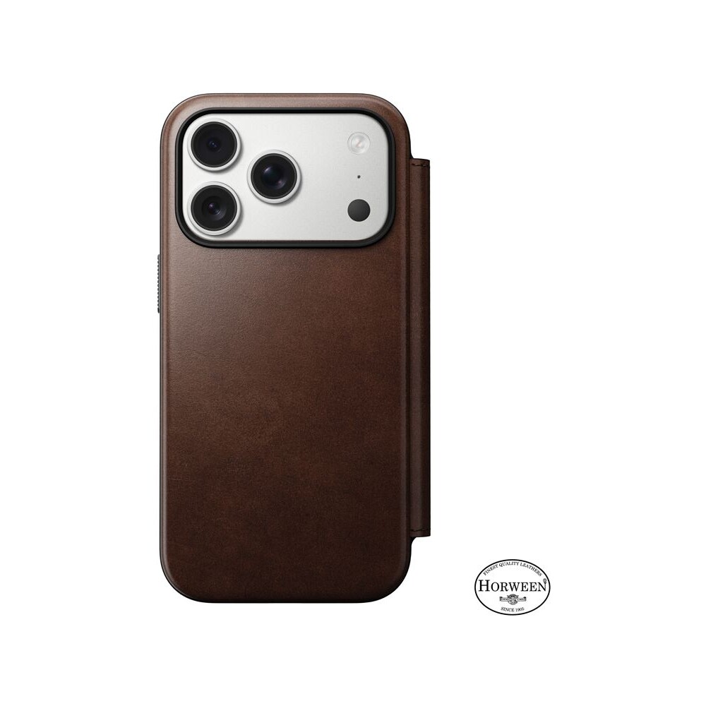 Nomad-Modern-Leather-Folio-Horween-MagSafe-kozene-pouzdro-iPhone-17-Pro-Rustic-Brown
