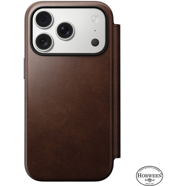 Nomad-Modern-Leather-Folio-Horween-MagSafe-kozene-pouzdro-iPhone-17-Pro-Rustic-Brown