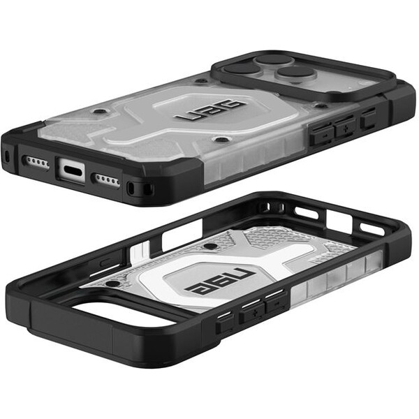 UAG-Pathfinder-Clear-Magsafe-kryt-iPhone-17-Pro-ciry-stribrny