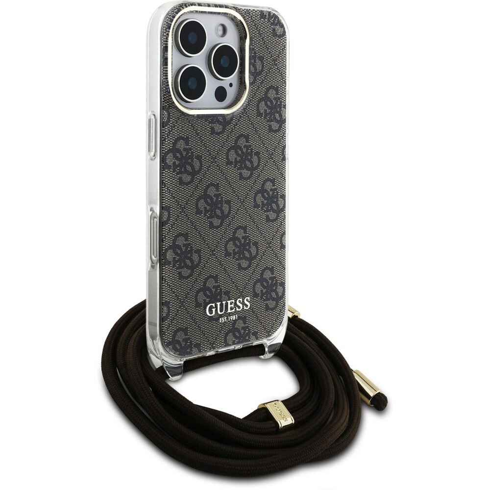 Guess-IML-4G-Printed-Crossbody-Popruh-kryt-iPhone-16-Pro-hnedy