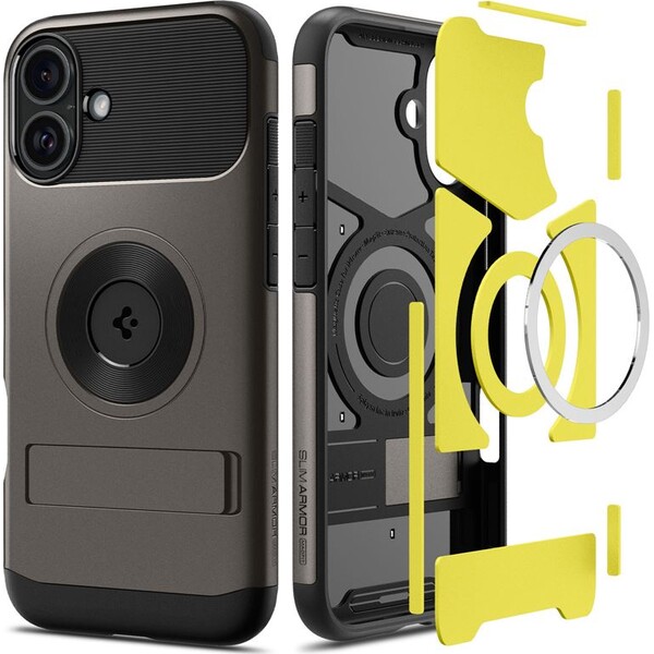 Spigen-Slim-Armor-MagSafe-kryt-iPhone-16-gunmetal
