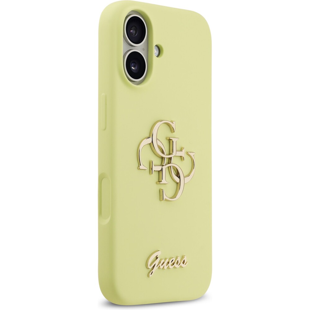 Guess-Liquid-Silicone-4G-Metal-Logo-kryt-iPhone-17-zluty