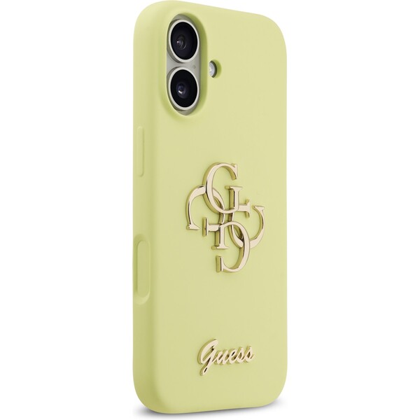 Guess-Liquid-Silicone-4G-Metal-Logo-kryt-iPhone-17-zluty