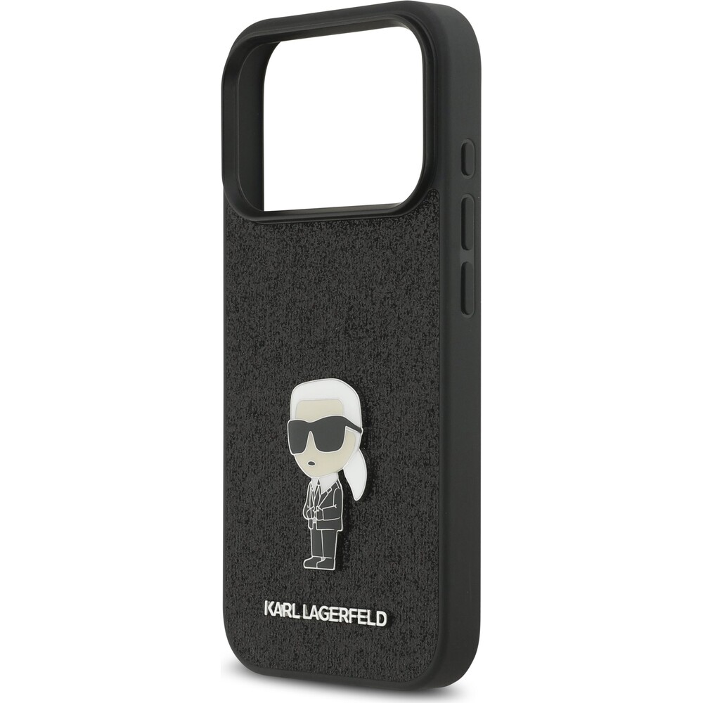 Karl-Lagerfeld-Fixed-Glitter-Metal-Ikonik-kryt-iPhone-17-Pro-cerny