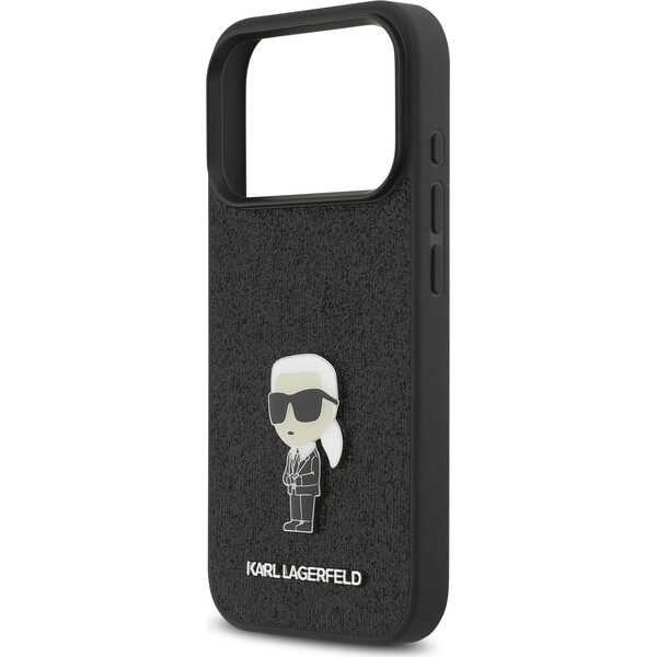 Karl-Lagerfeld-Fixed-Glitter-Metal-Ikonik-kryt-iPhone-17-Pro-cerny