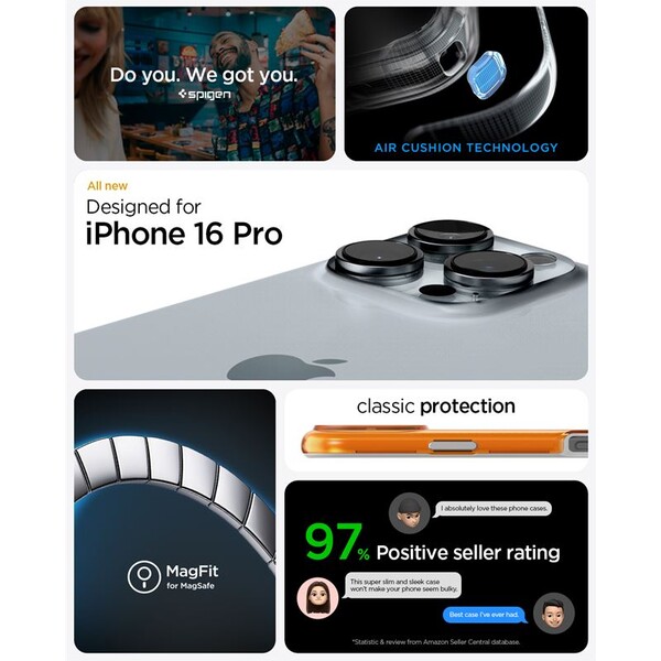 Spigen-Classic-C1-MagSafe-kryt-iPhone-16-Pro-tangerine