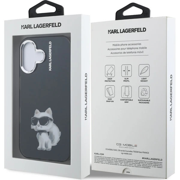 Karl-Lagerfeld-IML-Aquarelle-Choupette-kryt-iPhone-16-cerny