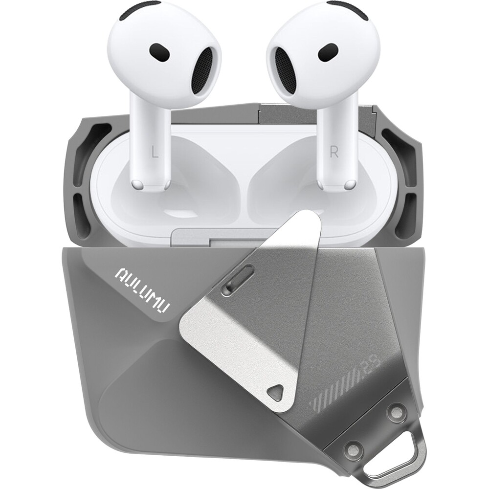 Aulumu-A29-Geometric-Case-pouzdro-AirPods-4-Gray