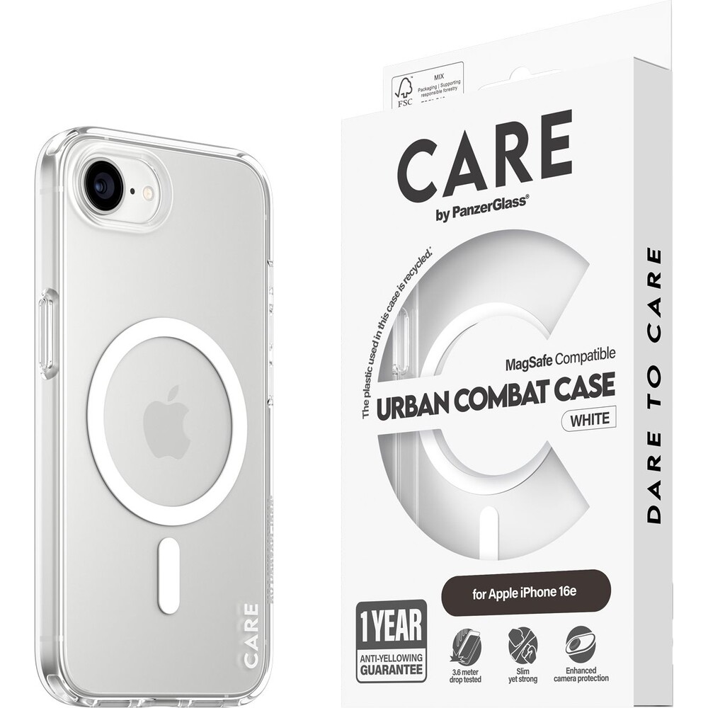 PanzerGlass-CARE-kryt-Apple-iPhone-17e-16e-MagSafe-Urban-Combat-ciry-bily
