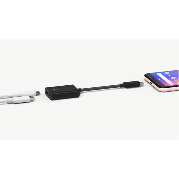 Belkin-CONNECT-USB-C-audio-napajeci-adapter-cerny