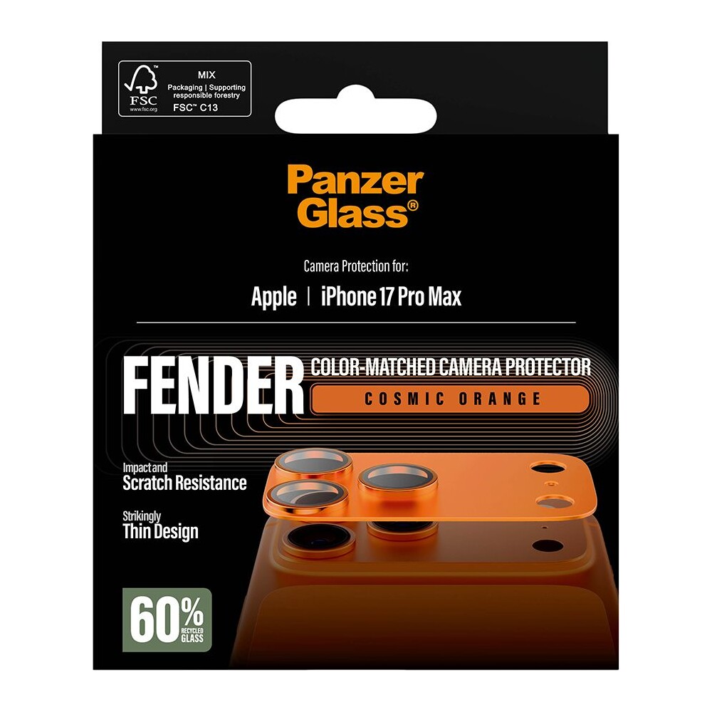 PanzerGlass-FENDER-hlinikova-ochrana-fotoaparatu-Apple-iPhone-17-Pro-Max-oranzova