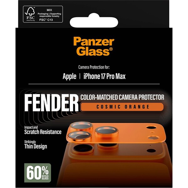 PanzerGlass-FENDER-hlinikova-ochrana-fotoaparatu-Apple-iPhone-17-Pro-Max-oranzova