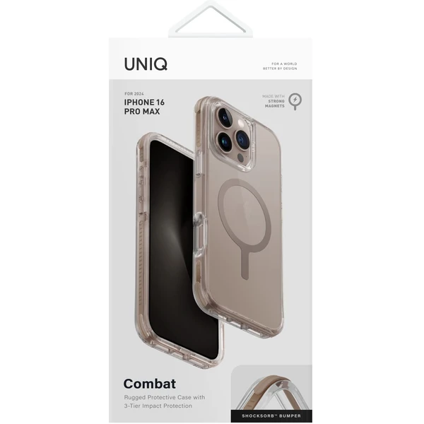 UNIQ Combat MagClick kryt s MagSafe iPhone 16 Pro Max béžový - Pouzdra - Obrázek 88b1804f031e4af4afdf047cb0496339