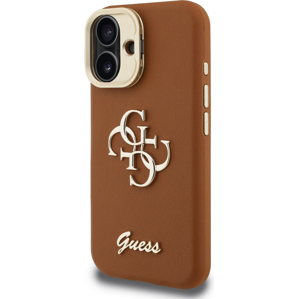 Guess-PU-Grained-4G-Logo-Stand-Camera-Frame-kryt-iPhone-16-hnedy