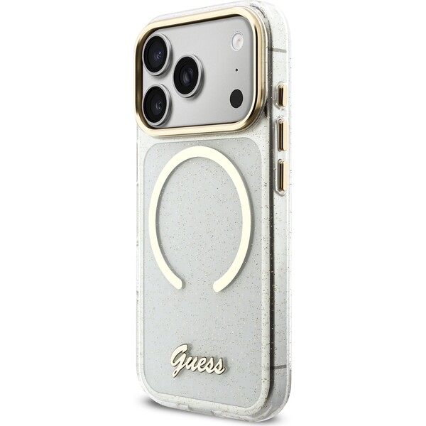 Guess-IML-Glitter-Script-Strap-MagSafe-kryt-iPhone-17-Pro-ciry