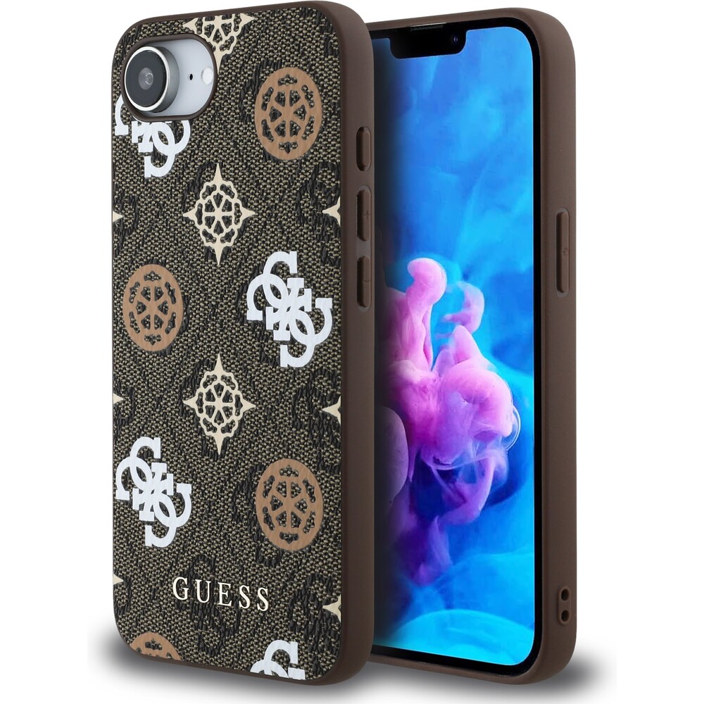 Guess-PU-4G-Peony-MagSafe-kryt-iPhone-17e-16e-hnedy