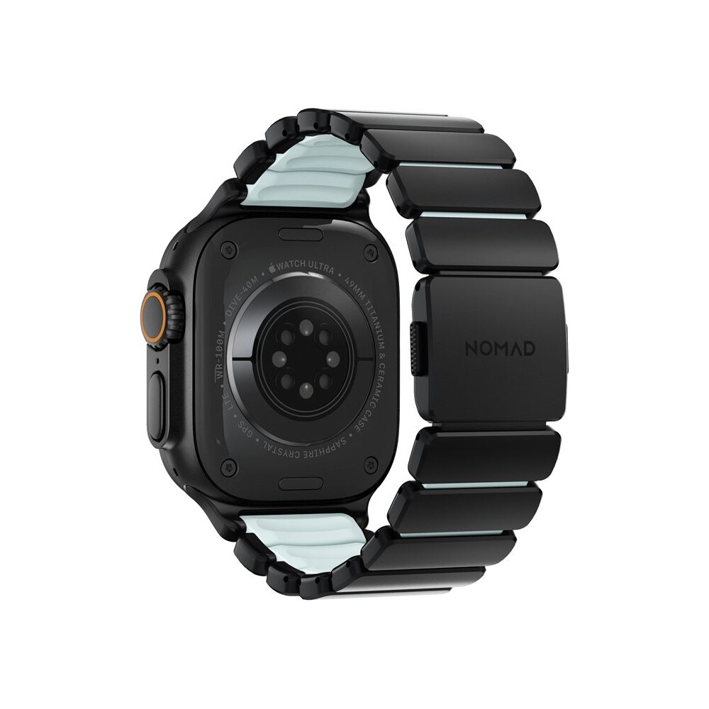 Nomad-Stratos-Band-FKM-reminek-Apple-Watch-45-46-49mm-Black-Titanium-Icy-Blue