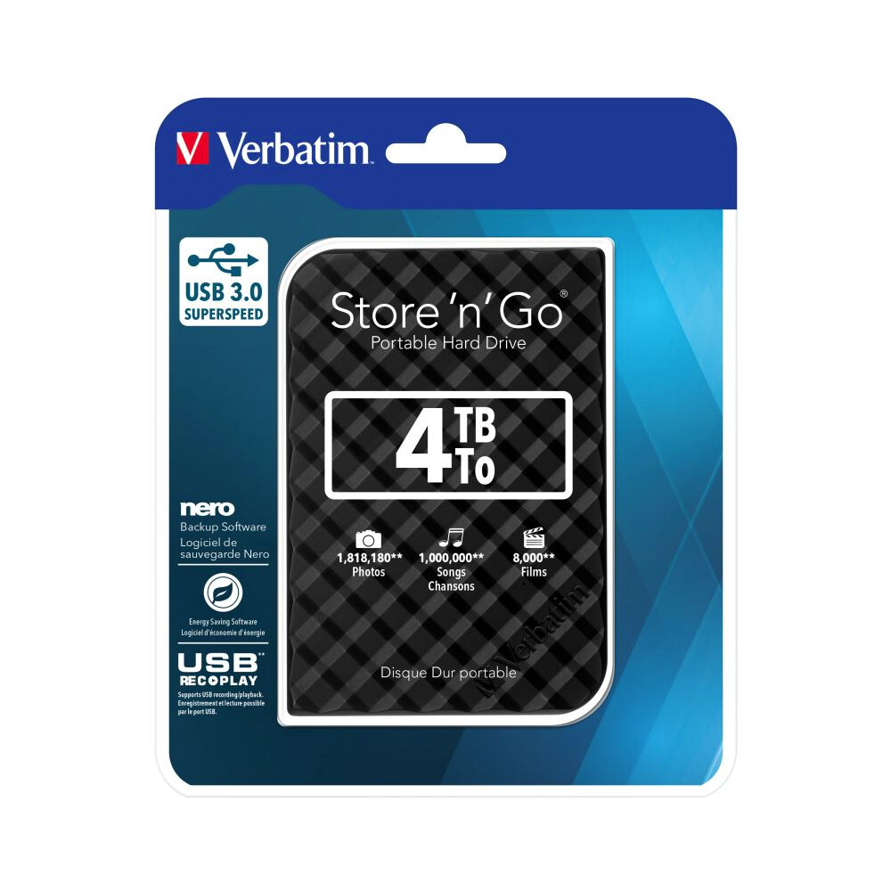 VERBATIM-Store-n-Go-HDD-4TB-USB-3-0-SuperRYCHOTADIS-Kd-GEN2-cerny-