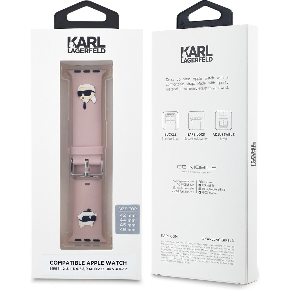 Karl-Lagerfeld-Karl-and-Choupette-Head-NFT-reminek-pro-Apple-Watch-42-44-45-46-49-ruzovy