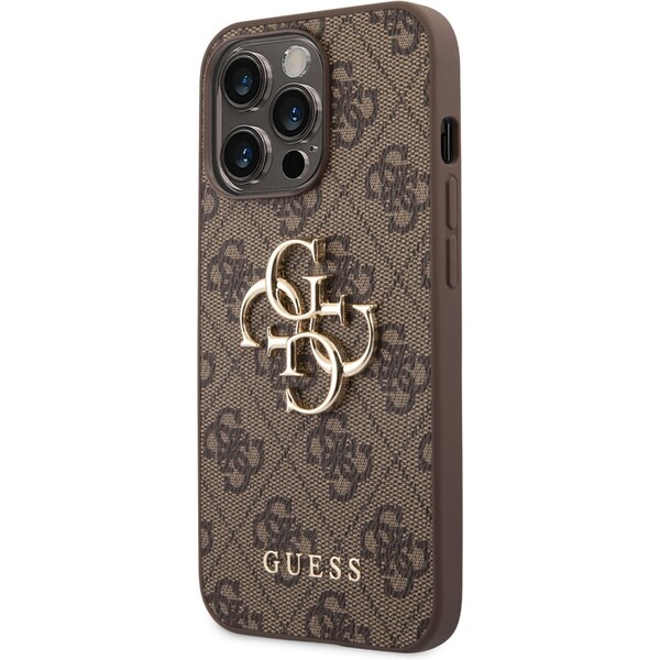 Guess-PU-4G-Metal-Logo-kryt-iPhone-14-Pro-Max-hnedy