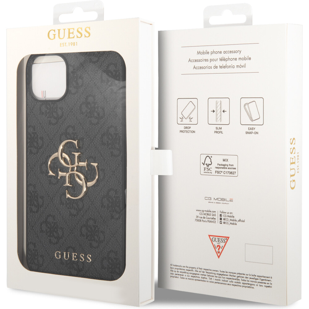 Guess-PU-4G-Metal-Logo-kryt-iPhone-15-sedy