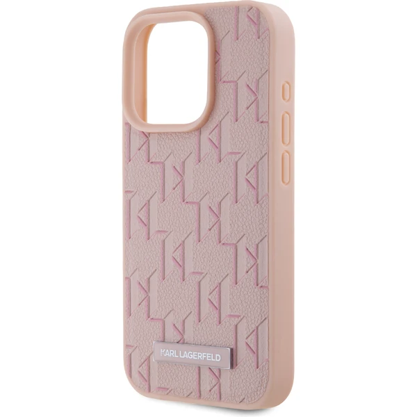 Karl Lagerfeld PU Leather Monogram Metal Logo Magsafe zadní kryt iPhone 15 Pro Max růžový - Pouzdra - Obrázek 8JN5000J01