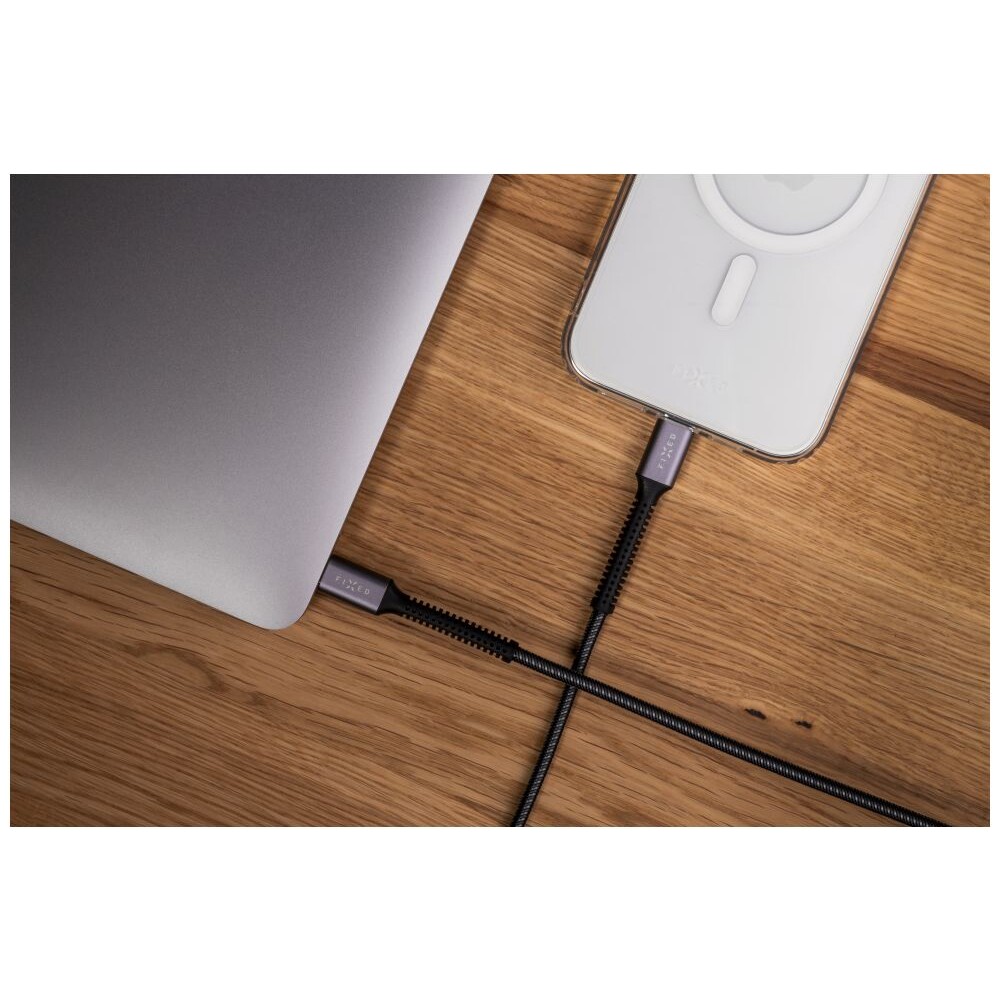 FIXED-Armor-USB-C-USB-C-napajeci-kabel-240W-2m-sedy