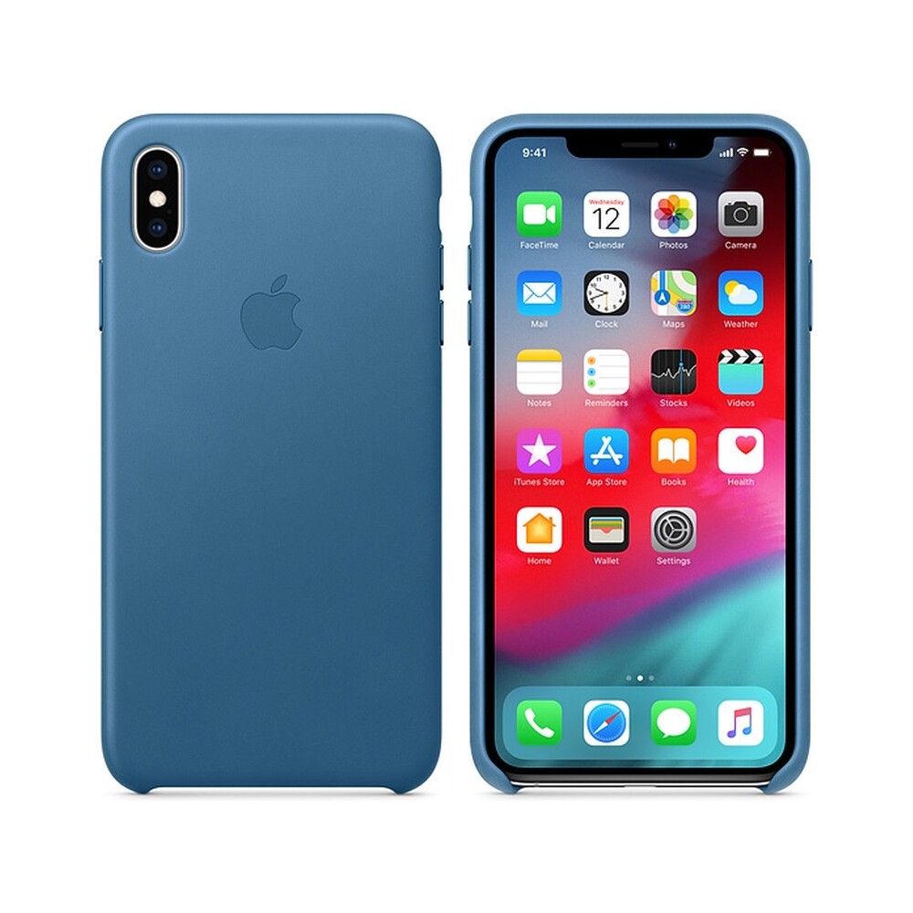 Apple-kozene-pouzdro-iPhone-XS-Max-modrosede